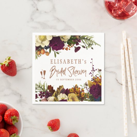 Elegantes Brautparty im Herbst Serviette (Beispiel)