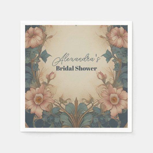 Elegantes Brautparty im Jugendstil Serviette (Vorderseite)