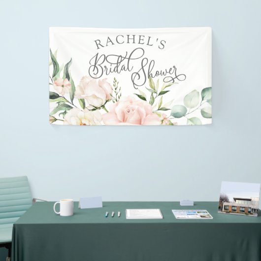 Elegantes Brautparty in Aquarellfarbe Rosa Banner (Messeveranstaltung)
