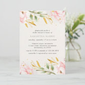 Elegantes Brautparty in Aquarellfarbe Rosa und Gol Einladung (Stehend Vorderseite)