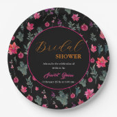 Elegantes Brautparty in Aquarellfarben, rosa und b Pappteller (Vorderseite)