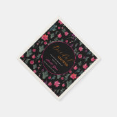 Elegantes Brautparty in Aquarellfarben, rosa und b Serviette (Ecke)