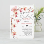Elegantes Brautparty in Rosa und Weiß Orchideen Einladung (Stehend Vorderseite)