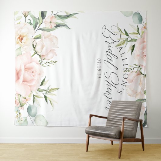 Elegantes Brautparty in Rosa Wandteppich (Beispiel (Horizontal))