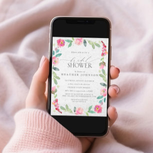 Elegantes Brautparty in warmen Rosatönen Einladung