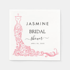 Elegantes Brautparty in Weiß und Rosa Willkommen Serviette