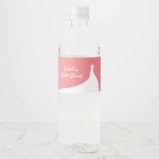 Elegantes Brautparty Korallenwasser Flaschenetiket Wasserflaschenetikett