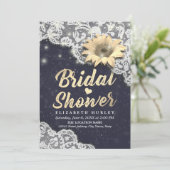 Elegantes Brautparty Lace Einladung (Stehend Vorderseite)