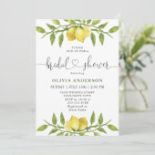 Elegantes BRAUTPARTY Lemons Einladung (Stehend Vorderseite)