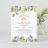 Elegantes Brautparty Lemons Einladung (Stehend Vorderseite)
