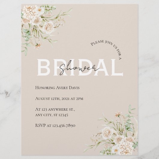 Elegantes Brautparty Letterhead Briefbogen (Vorderseite)