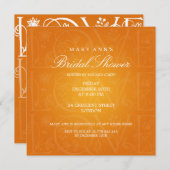Elegantes Brautparty Liebe Blühe Orange Einladung (Vorne/Hinten)