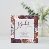 Elegantes Brautparty Lila Einladung (Stehend Vorderseite)