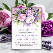 Elegantes Brautparty Lila & Rosa Garten Blume Einladung