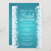 Elegantes Brautparty Magic Sparkle Türkis Einladung (Vorne/Hinten)