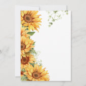 Elegantes Brautparty mit blühenden Sonnenblumen Einladung (Rückseite)