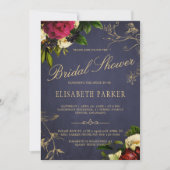 Elegantes Brautparty mit blühenden Weinfeldern Einladung (Vorderseite)