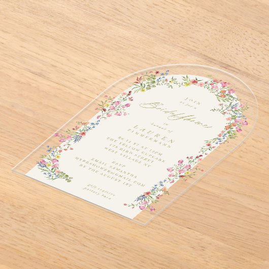 elegantes Brautparty mit Blumen Acryleinladungen (Ablage )