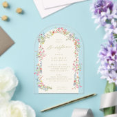 elegantes Brautparty mit Blumen Acryleinladungen (Insitu (Hochzeit))