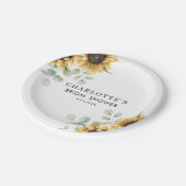 Elegantes Brautparty mit Blumen Pappteller (Schrägansicht)