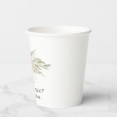 Elegantes Brautparty mit Blumen Rosa Rose Pappbecher (Rückseite)