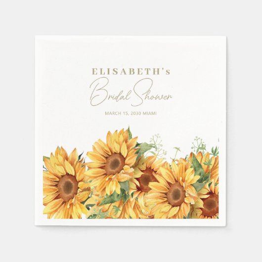 Elegantes Brautparty mit Blumen Serviette (Vorderseite)