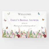 Elegantes Brautparty mit Blumen und Schmetterlinge Banner (Horizontal)