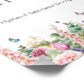 Elegantes Brautparty mit Blumen und Schmetterlinge Poster (Ecke)