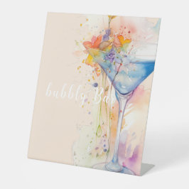 elegantes Brautparty mit Blumenfarbe Sockelschild