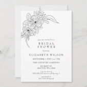 Elegantes Brautparty mit Blumenmuster Einladung (Vorderseite)