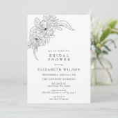 Elegantes Brautparty mit Blumenmuster Einladung (Stehend Vorderseite)