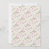 Elegantes Brautparty mit Blumenrosa und Grün Einladung (Rückseite)