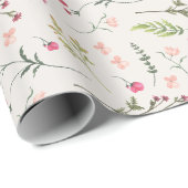 Elegantes Brautparty mit Blumenrosa und Grün Geschenkpapier (Rolleneckpunkt)