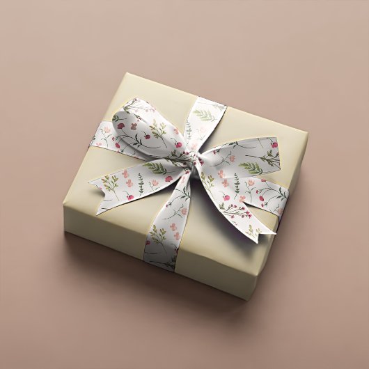 Elegantes Brautparty mit Blumenrosa und Grün Satinband