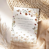 Elegantes Brautparty mit Blumenschmetterlingen Einladung