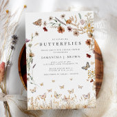 Elegantes Brautparty mit Blumenschmetterlingen Einladung