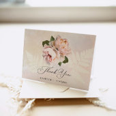 Elegantes Brautparty mit blush-Blume Dankeskarte