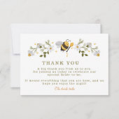 Elegantes Brautparty mit Blütenbienen Dankeskarte (Vorderseite)