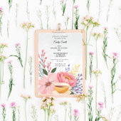 Elegantes Brautparty mit Blütenfarbe Einladung