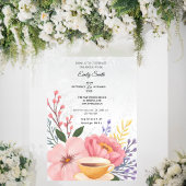 Elegantes Brautparty mit Blütenfarbe Einladung