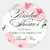 Elegantes Brautparty mit blütenfarbenem Wasser Runder Aufkleber (Vorderseite)