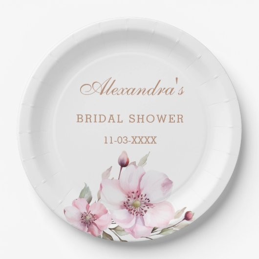 Elegantes Brautparty mit Blütenrot Rosen Pappteller (Vorderseite)