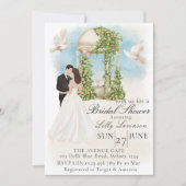 Elegantes Brautparty mit Braut und Gazebo Einladung (Vorderseite)