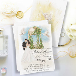 Elegantes Brautparty mit Braut und Gazebo Einladung