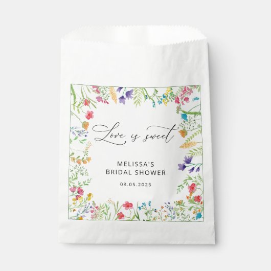 Elegantes Brautparty mit farbenfrohen Wildblumen Geschenktütchen (Vorderseite)