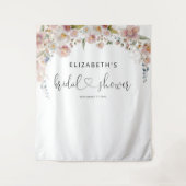 Elegantes Brautparty mit floralen Aquarellen Wandteppich (Vorderseite)