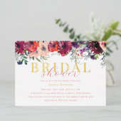 Elegantes Brautparty mit floralen Brunch Folieneinladung (Stehend vorne)