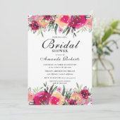 Elegantes Brautparty mit floralen Farben Einladung (Stehend Vorderseite)