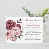 Elegantes Brautparty mit floralen Wasserfarben Einladung (Stehend Vorderseite)