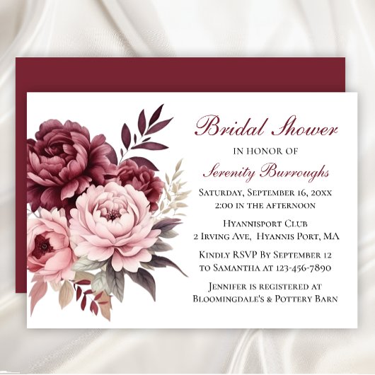 Elegantes Brautparty mit floralen Wasserfarben Einladung